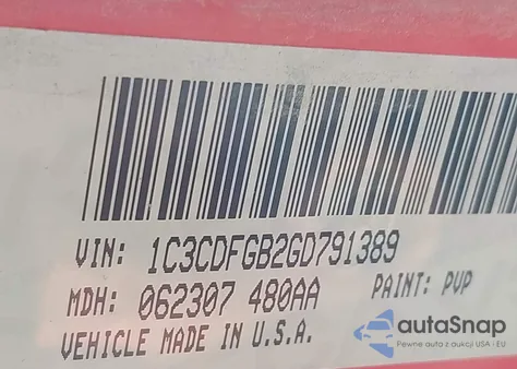 2016 Dodge Dart Gt Sport из США, поврежденный, VIN 1C3CDFGB2GD791389